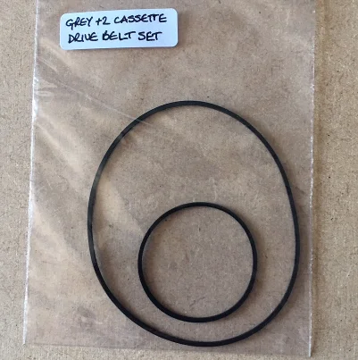 Grey +2 Cassette Drive Belt SET of Small and Large belts