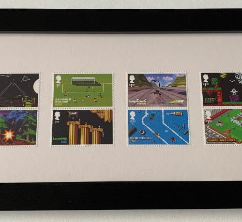 Video Games Framed UK Stamp set - Light background