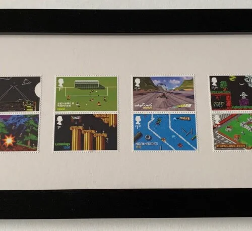 Video Games Framed UK Stamp set - Light background