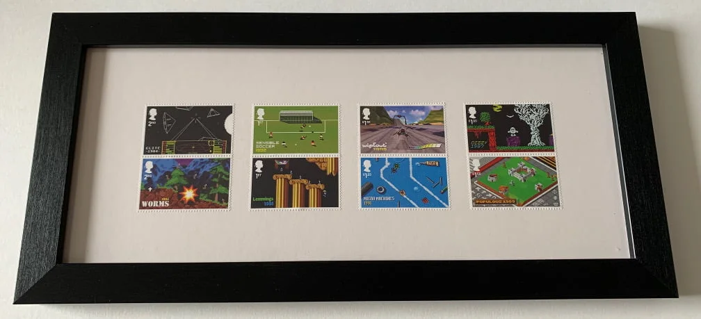 Video Games Framed UK Stamp set - Light background