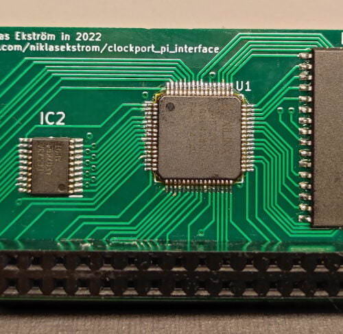 Commodore Amiga A1200 Clockport to Pi A314 interface board
